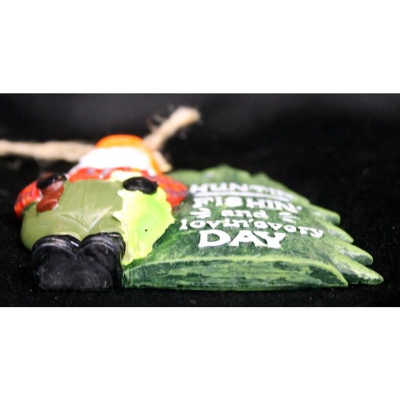 Midwest Holiday Ornament Fishing Santa "Huntin Fishin And Lovin Every Day" Cabin - Picture 7 of 7